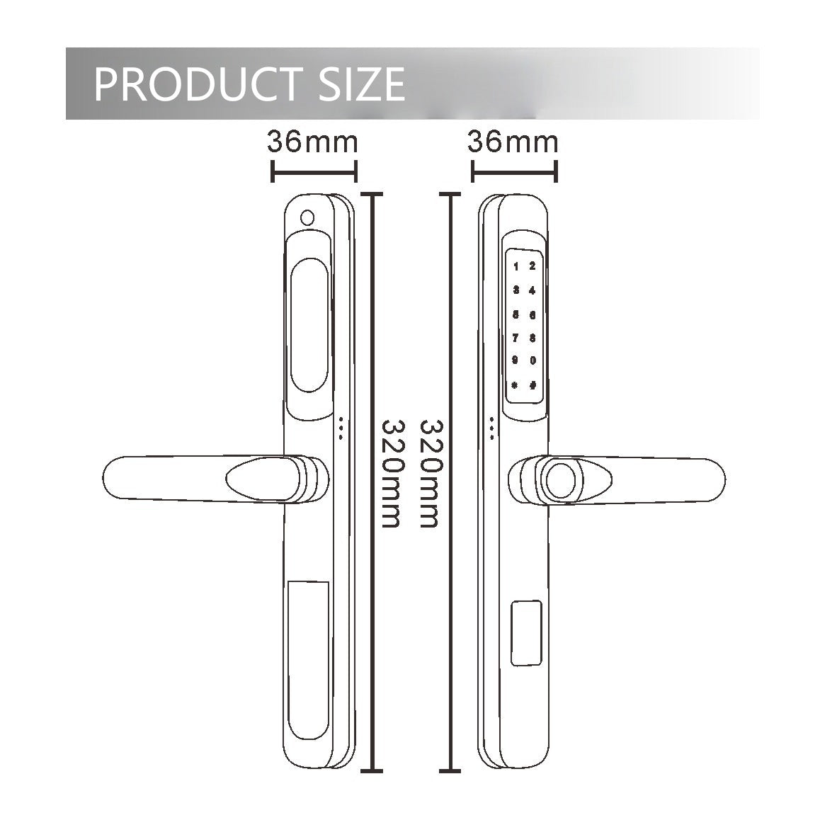 Fingerprint Door Lock for Aluminium Doors – Black or Silver