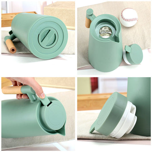 1L Insulated Thermal Jug with Wooden Handle