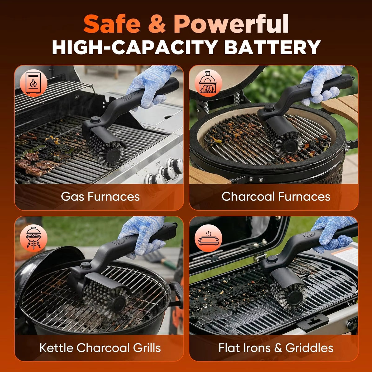 Electric Grill Cleaning Brush & Replacement Head