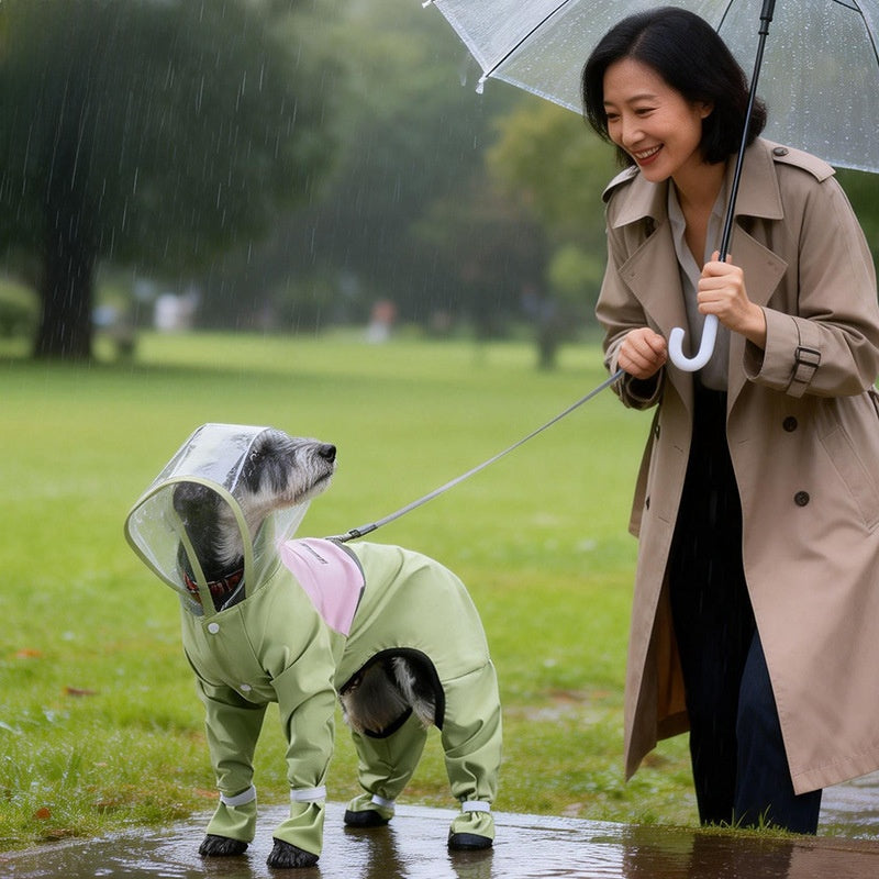 Lightweight Four-Leg Dog Raincoat | XS–XXL
