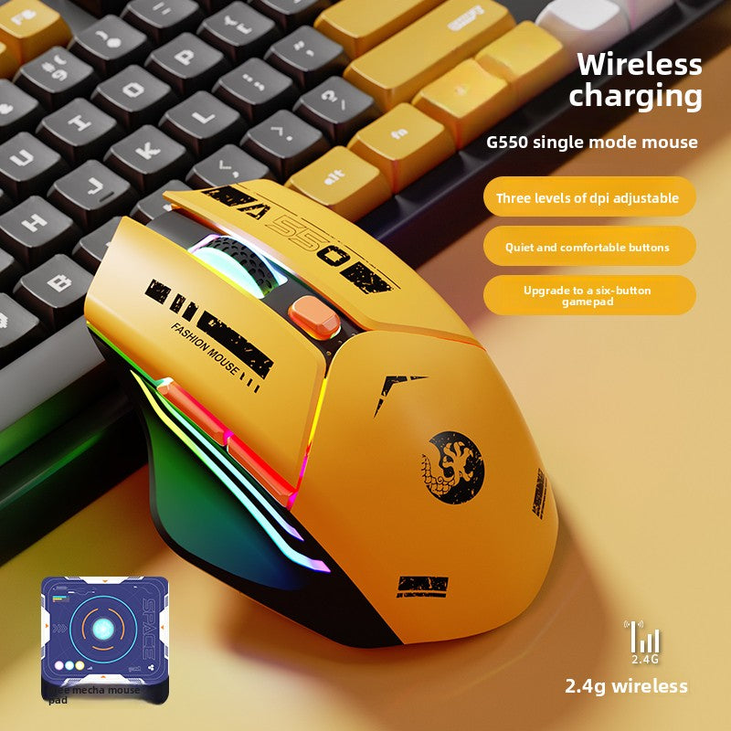 550 Mecha Rechargeable Wireless Gaming Mouse – Quiet Clicks