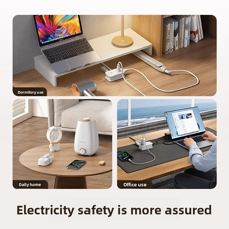Compact 4-Outlet Power Strip with 1.3m Cord