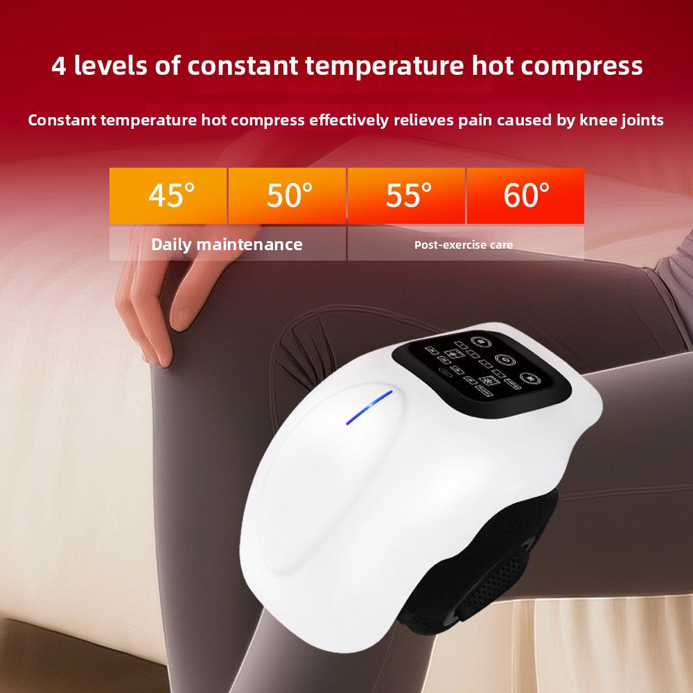 Heated Vibration Knee Massager with 3 Settings – White