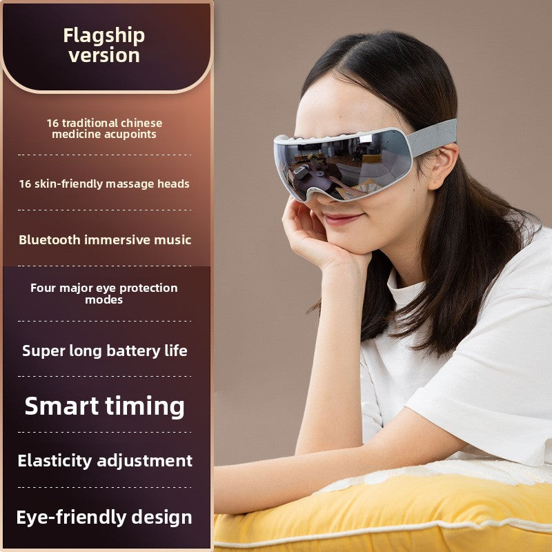 Rechargeable Eye Massager with Heat, Vibration & Bluetooth – Grey