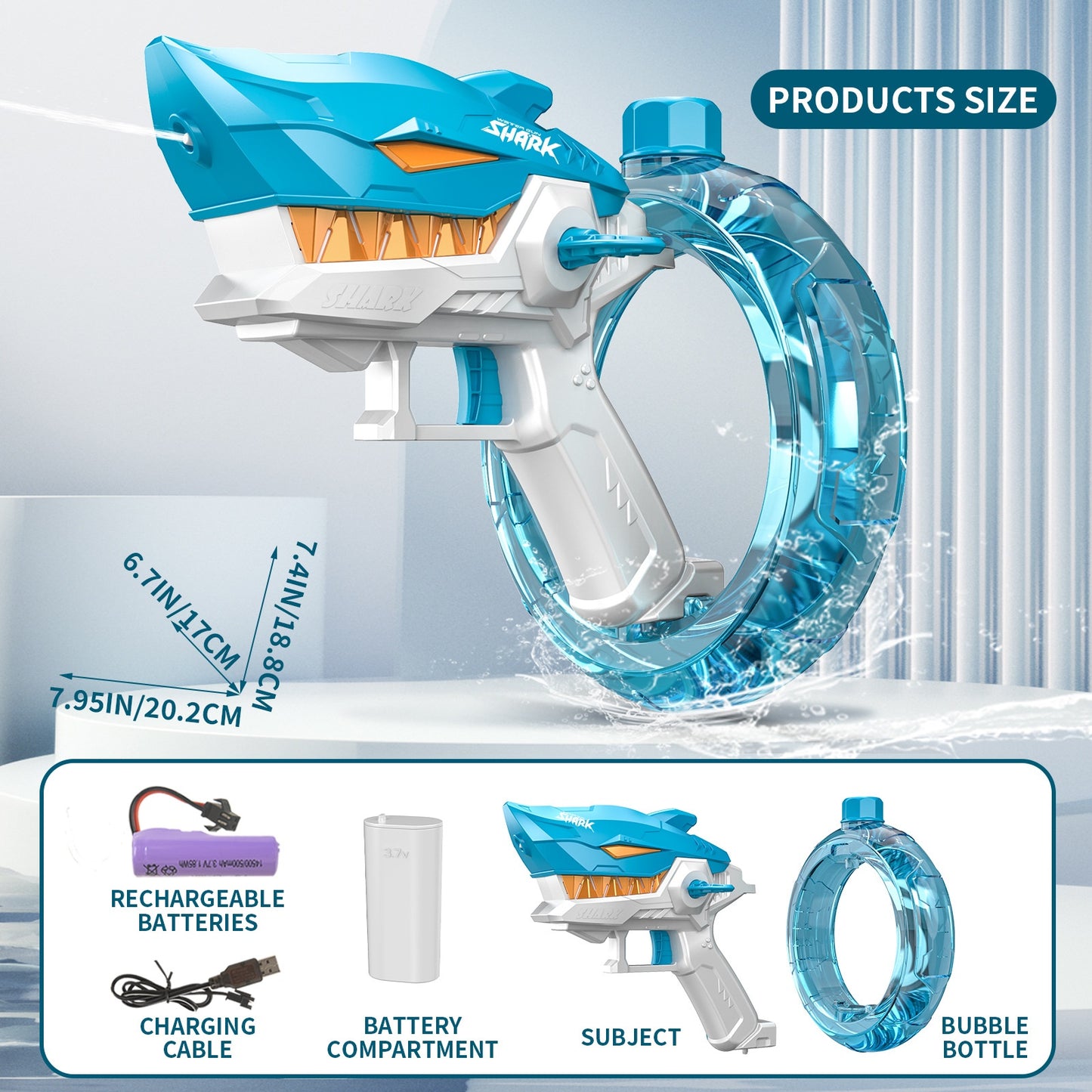Shark Blast Electric Water Gun | Auto-Fire Summer Toy