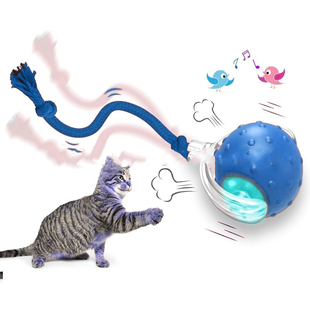 Interactive Rolling Cat Ball Toy – Rope & Plush Styles