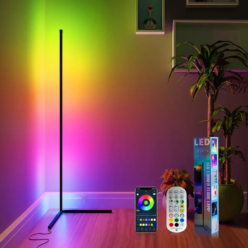 142cm LED Corner Floor Lamp – RGBIC & Smart Control Options
