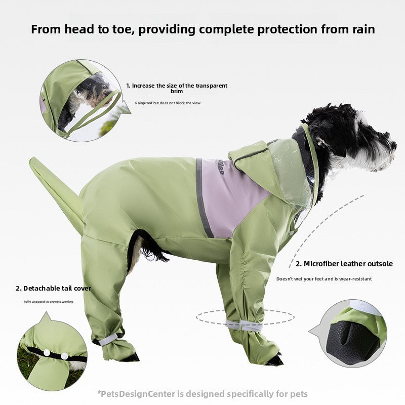 Lightweight Four-Leg Dog Raincoat | XS–XXL