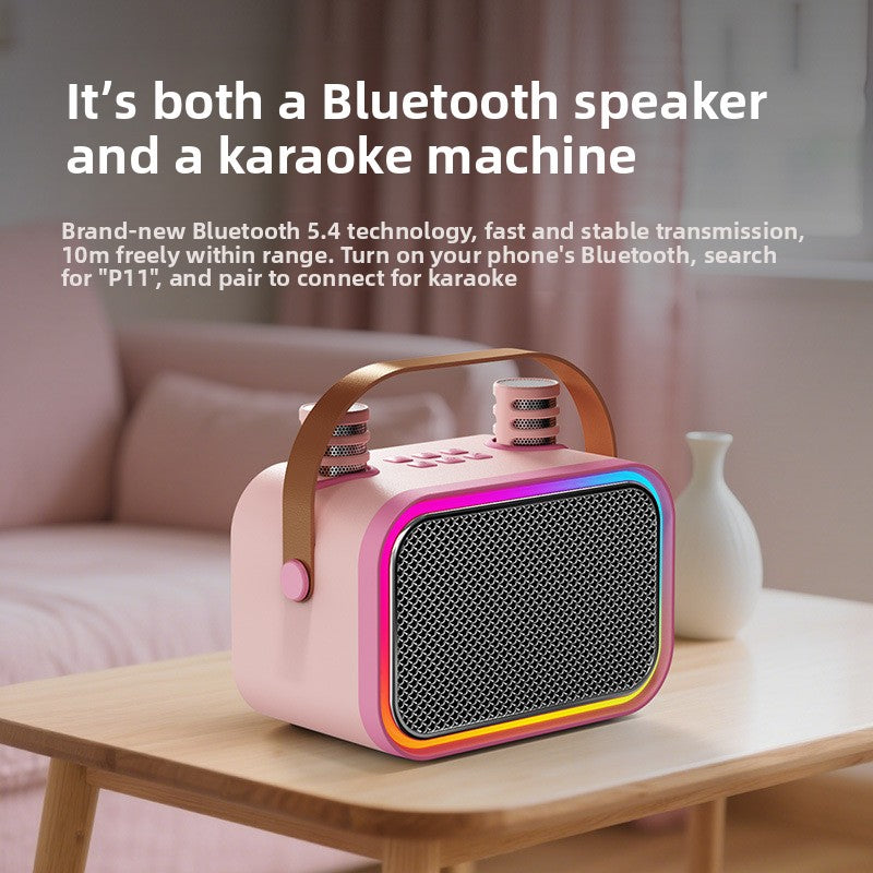 Portable Bluetooth 5.3 Karaoke Speaker – 2 Microphones