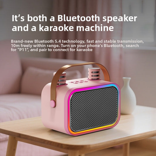 Portable Bluetooth 5.3 Karaoke Speaker – 2 Microphones