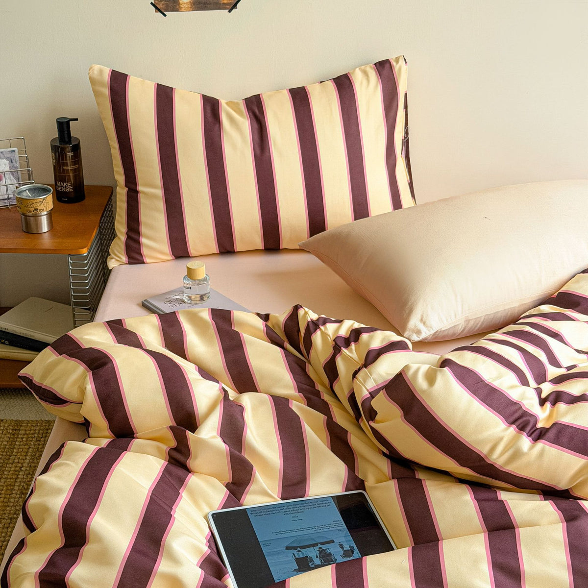 Striped Polyester Duvet Cover Set – 3 & 4 Pieces
