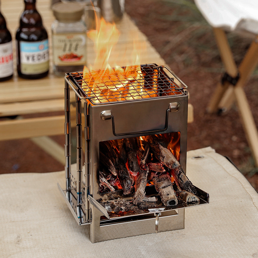 Folding Stainless Steel Charcoal Camping Stove