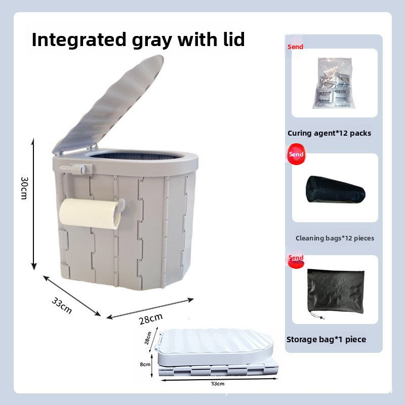 Portable Folding Camping Toilet with Lid