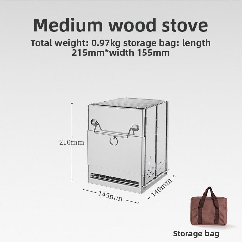 Folding Stainless Steel Charcoal Camping Stove