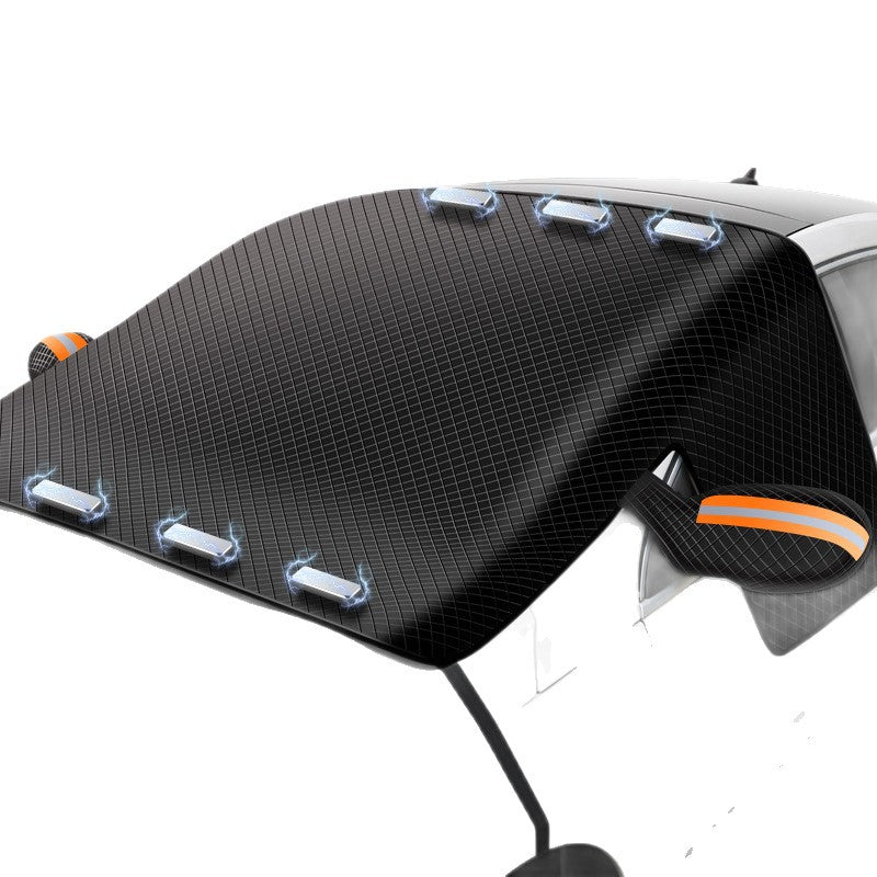 Thickened Magnetic Car Windshield Snow Cover Oxford Sun Shade Protector Half Cover