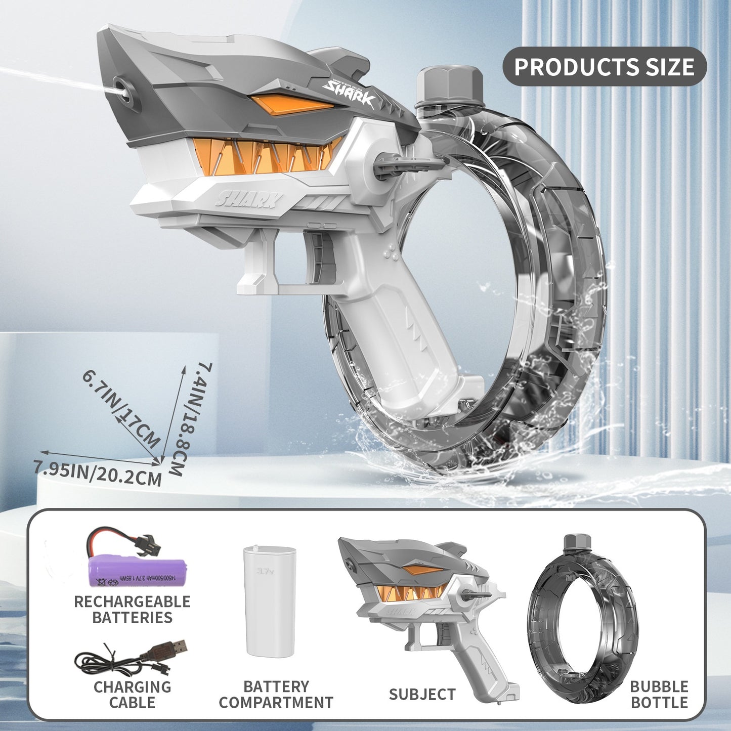 Shark Blast Electric Water Gun | Auto-Fire Summer Toy