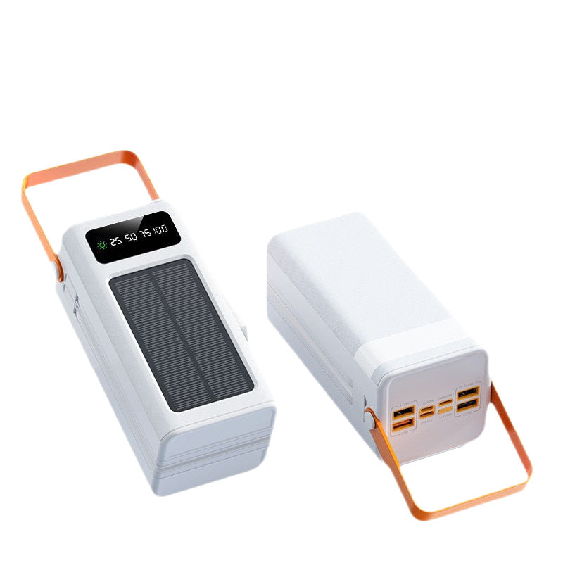 Solar Power Bank with Built-in Cable & Camping Light