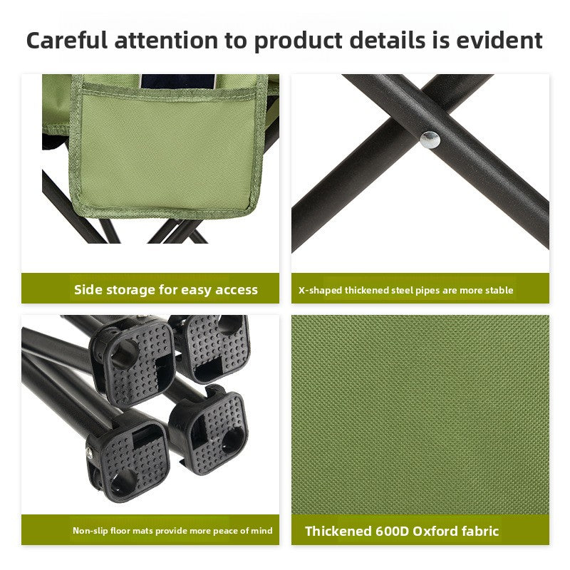 4-Position Reclining Camping Chair with Leg Rest