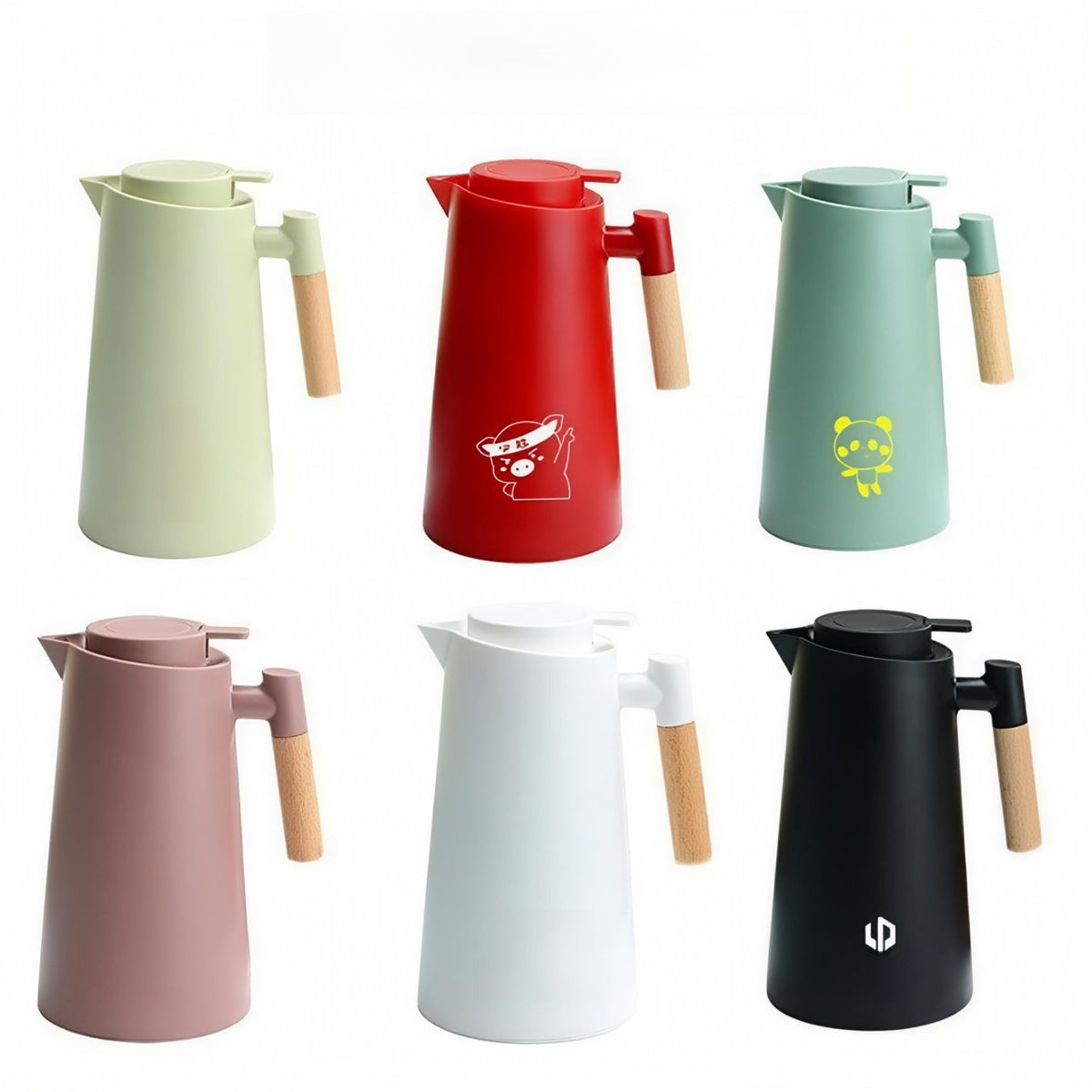 1L Insulated Thermal Jug with Wooden Handle