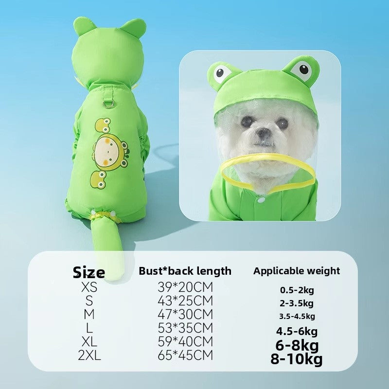 Lightweight Four-Leg Dog Raincoat | XS–XXL