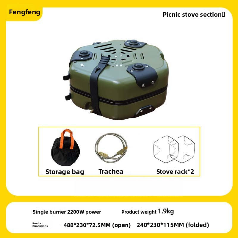 Double-Burner Butane Camping Stove with Storage Bag