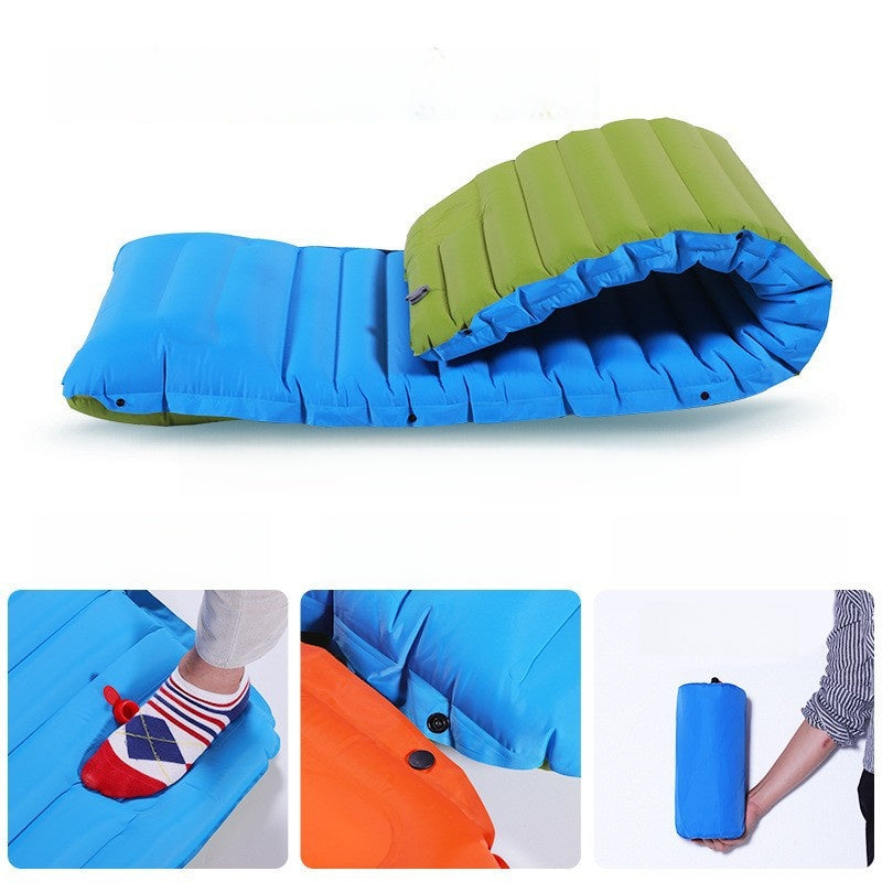 Inflatable Camping Mat with Built-In Foot Pump – 195 × 70 × 10 cm