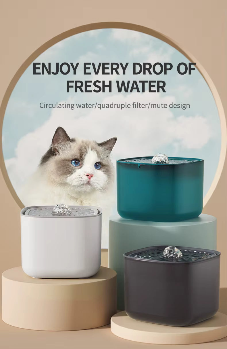 Petal Cat Water Fountain | 3L Silent USB Dispenser