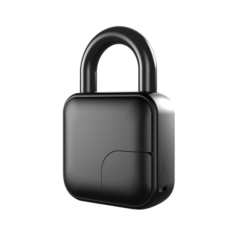 Bluetooth Fingerprint Padlock with Backup Key – Black