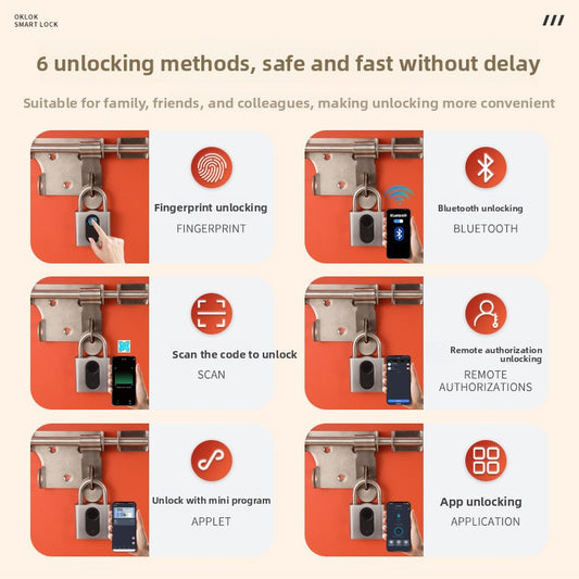 Smart Fingerprint Bluetooth Padlock with App Control