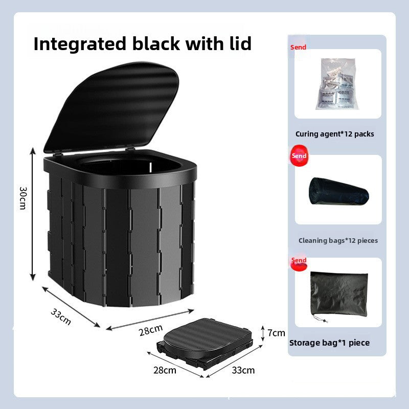 Portable Folding Camping Toilet with Lid