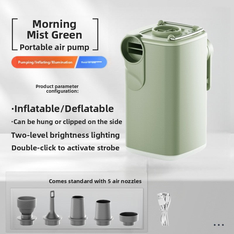 Portable Rechargeable Air Pump with Camping Light