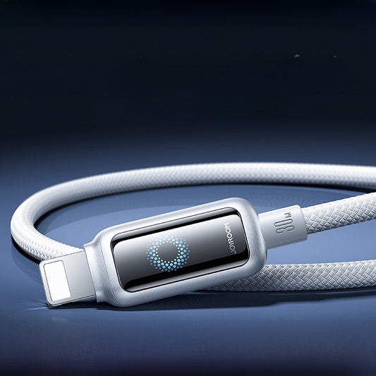 Smart Power-Off Braided Charging Cable with Indicator Light – 1.2m