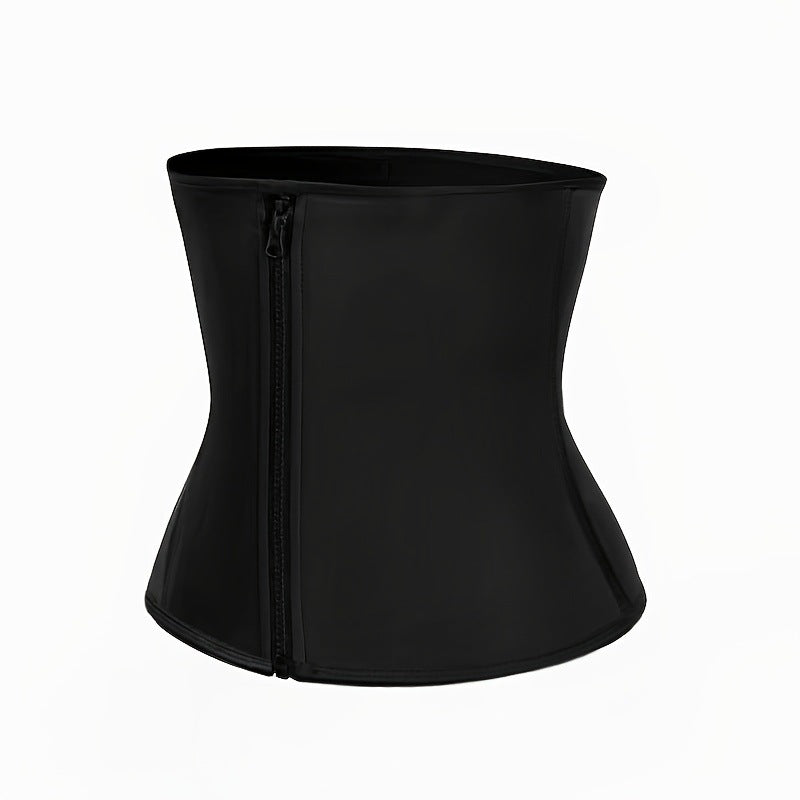 Black Neoprene Zip-Front Waist Trainer — QIUOLA | qiuola.com