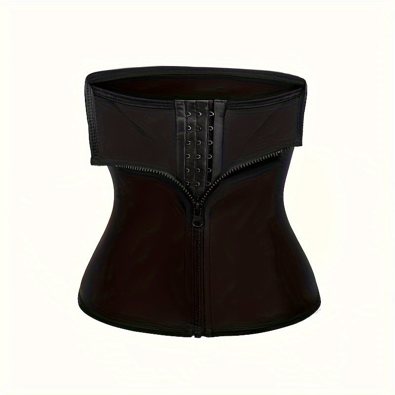 Black Neoprene Zip-Front Waist Trainer — QIUOLA | qiuola.com