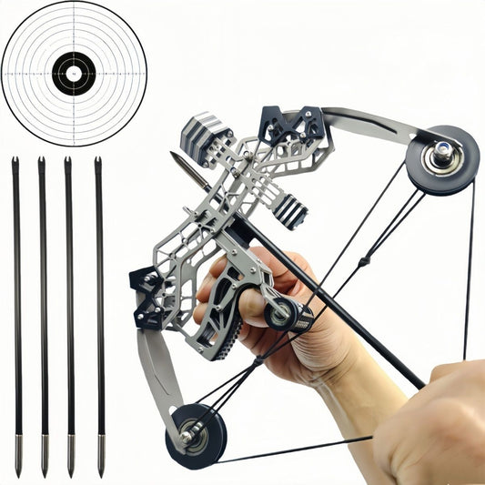 Stainless Steel Compound Bow Set with 4 or 8 Arrows