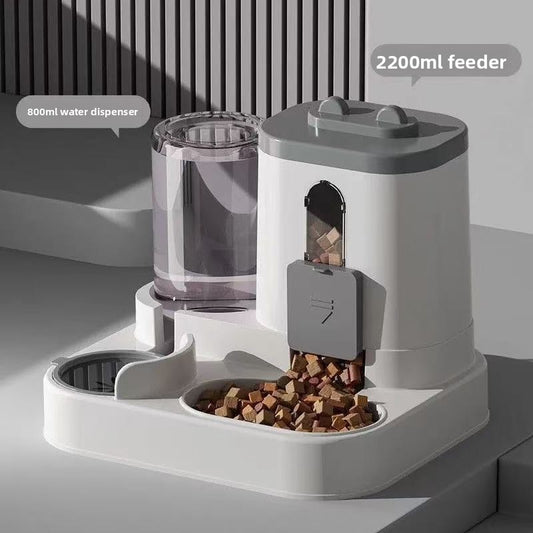 2-in-1 Pet Feeder & Water Bowl, Non-Electric — QIUOLA | qiuola.com
