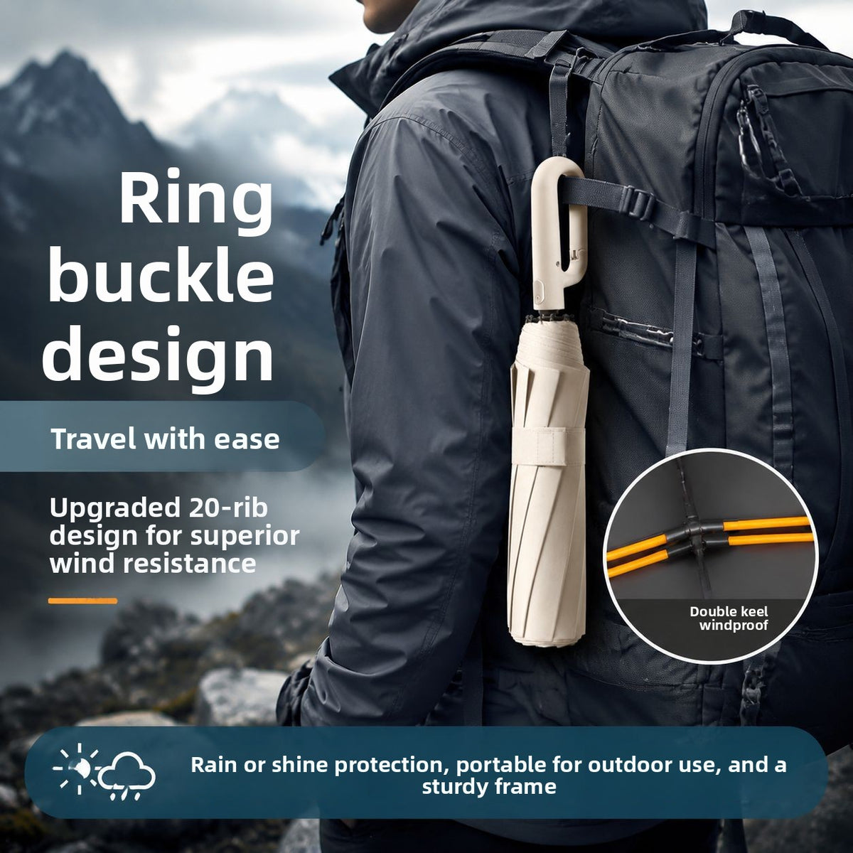 Automatic 10-Rib Umbrella with Ring Handle — QIUOLA | qiuola.com