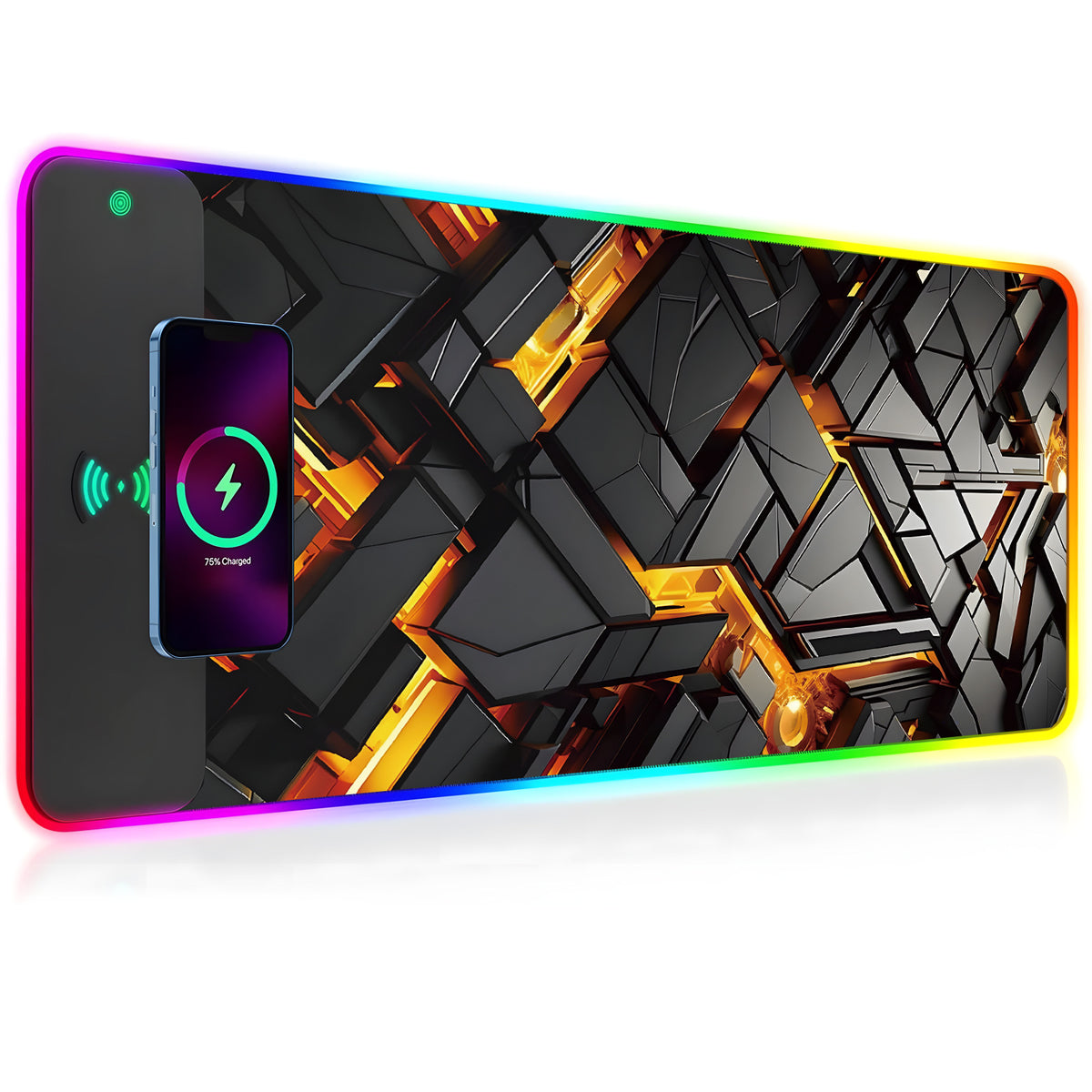 RGB Gaming Mouse Pad with 15W Wireless Charging – 800 × 300mm