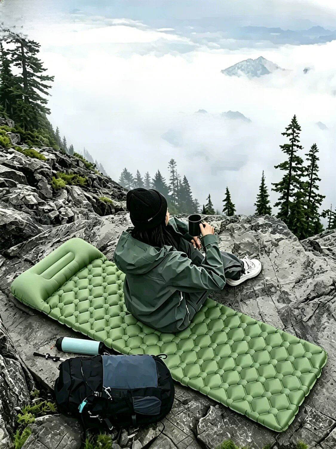 Inflatable Camping Sleeping Mat – Foot-Pump & Pump Options