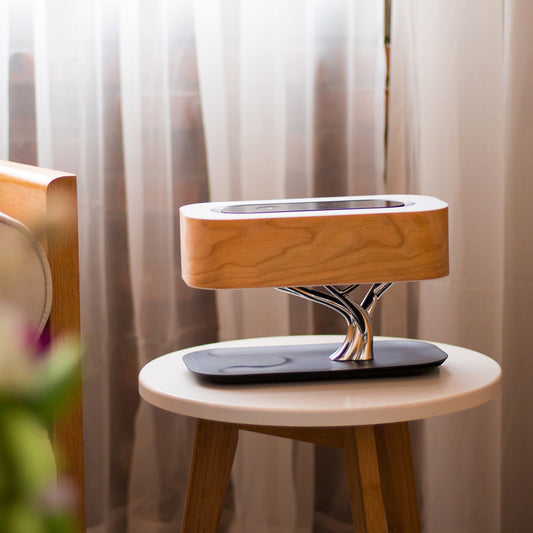 Dimmable LED Desk Lamp with Bluetooth Speaker & Wireless Charger