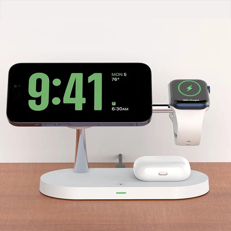 3-in-1 Magnetic Wireless Charging Stand with Night Light