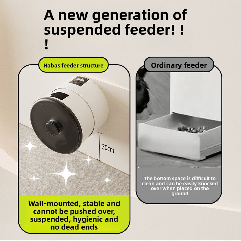 3L Automatic Wall-Mounted Pet Feeder – Button or WiFi Control