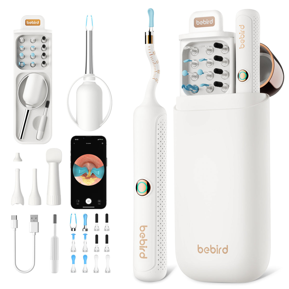 Bebird 3Plus Wi-Fi Ear Camera Kit – Blue or White