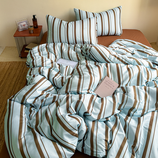 Striped Polyester Duvet Cover Set – 3 & 4 Pieces