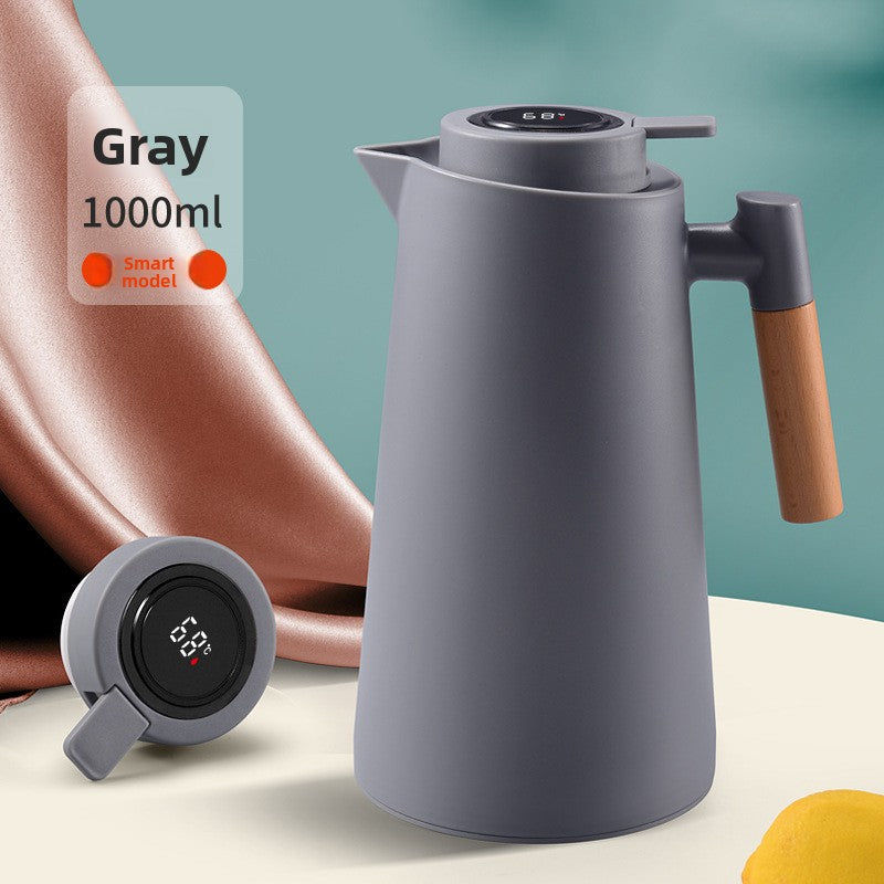 1L Insulated Thermal Jug with Wooden Handle