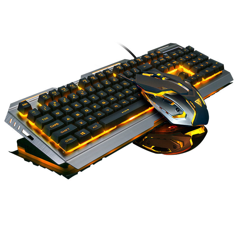 Wired Backlit Gaming Keyboard & Mouse Set – Yellow or Rainbow