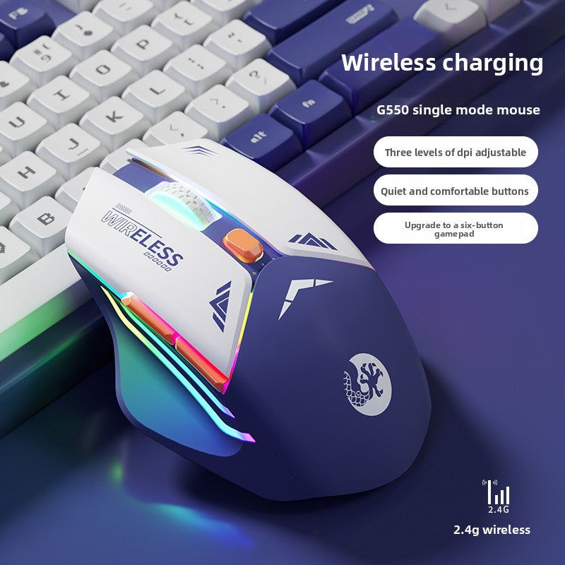550 Mecha Rechargeable Wireless Gaming Mouse – Quiet Clicks