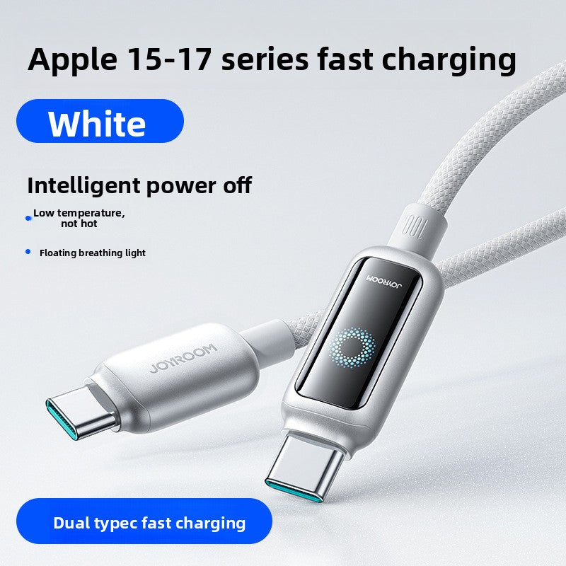 Smart Power-Off Braided Charging Cable with Indicator Light – 1.2m