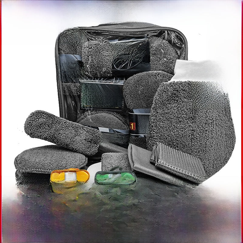 9-Piece Car Cleaning Kit with Wash Mitt & Wheel Brush — QIUOLA | qiuola.com
