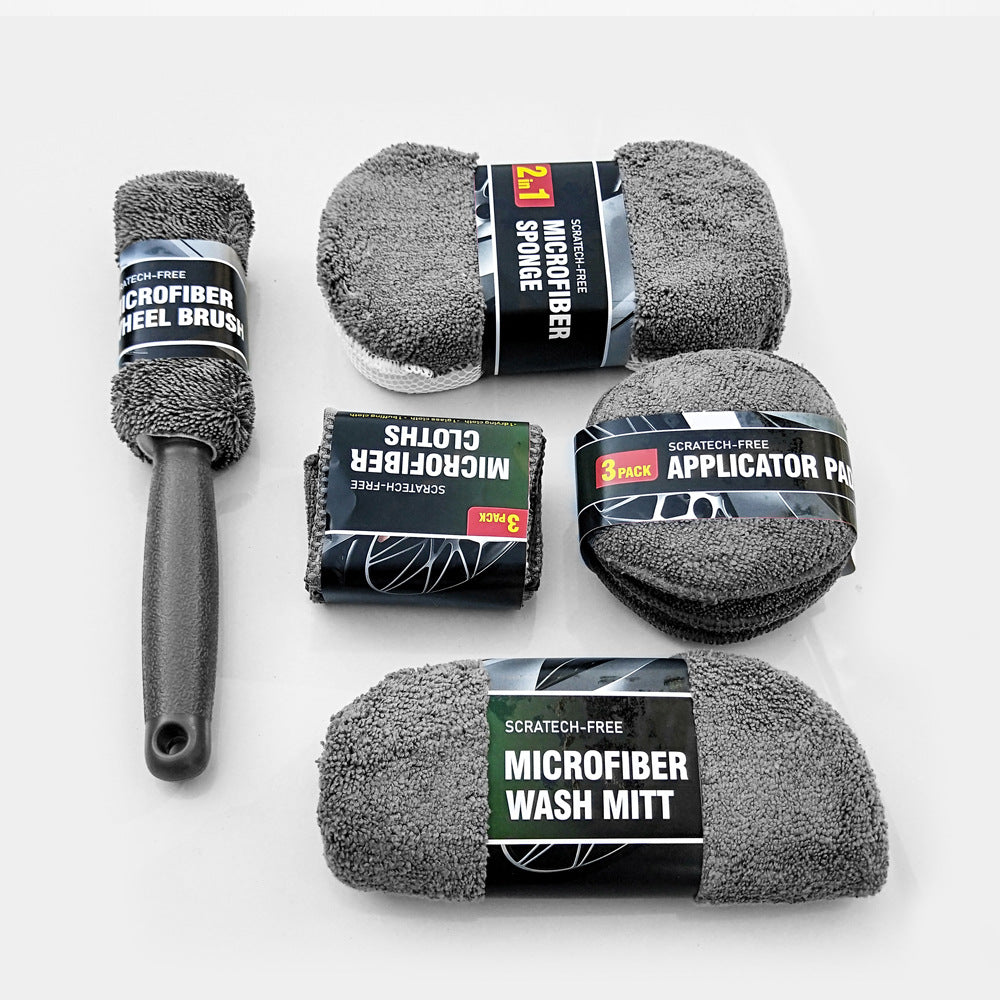 9-Piece Car Cleaning Kit with Wash Mitt & Wheel Brush — QIUOLA | qiuola.com